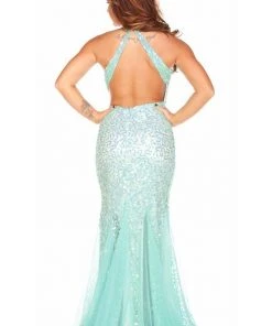Formal Gowns Primavera Couture - 9873 Stunning Sequin Studded Sheath Gown