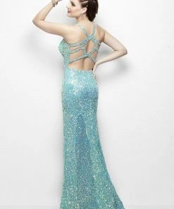 Primavera Couture - 9946 Plunging V-Neck Sequined Evening Gown