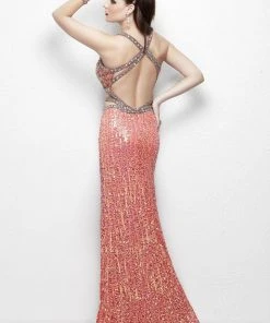 Primavera Couture - 9958 Bejeweled V-Neck Cutout Evening Gown Formal Gowns