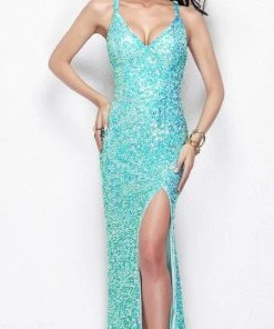 Primavera Couture - 9987 Fancy Sleeveless V-neck Sheath Dress