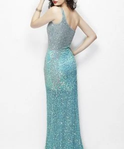 Primavera Couture - 9988 Asymmetrical Sequined Evening Gown 9 Primavera Couture - 9988 Asymmetrical Sequined Evening Gown