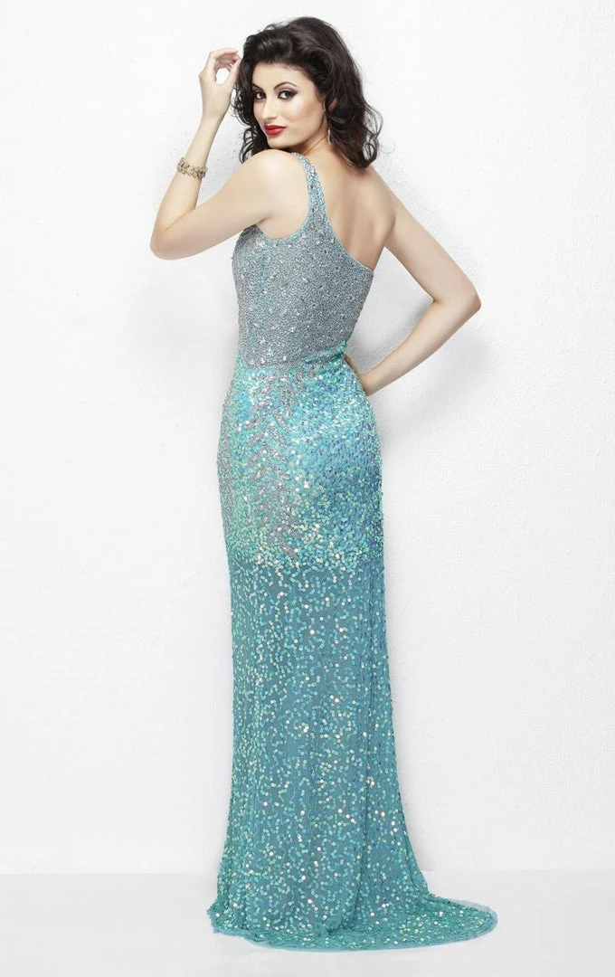 Primavera Couture - 9988 Asymmetrical Sequined Evening Gown 4 Primavera Couture - 9988 Asymmetrical Sequined Evening Gown