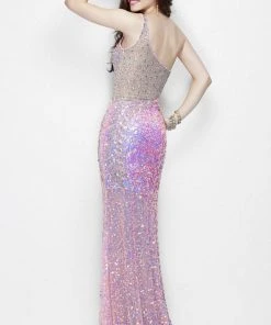 Primavera Couture - 9988 Asymmetrical Sequined Evening Gown 13 Primavera Couture - 9988 Asymmetrical Sequined Evening Gown