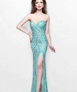 Primavera Couture - Captivating Strapless Sweetheart Sequined Sheath Gown 1867 Formal Gowns
