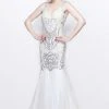 Primavera Couture - Charming Elaborate V-Neck Tulle Trumpet Gown 1748 Formal Gowns