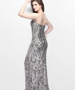 Primavera Couture - Floral Embellished Strapless Sweetheart Sheath Gown 1836 Formal Gowns