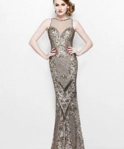 Formal Gowns Primavera Couture - Illusion Long Beaded Dress 1736