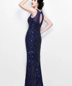 Formal Gowns Primavera Couture - Illusion Long Beaded Dress 1736