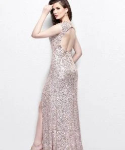 Primavera Couture - Jewel Sequined Long Dress With Slit 1765 Formal Gowns 9 Primavera Couture - Jewel Sequined Long Dress With Slit 1765 Formal Gowns