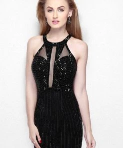 Primavera Couture - Long Fitted Halter Dress 1816