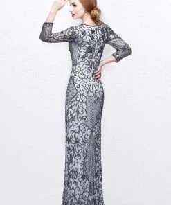 Primavera Couture - Long Fitted Sequined Dress 1749 Formal Gowns 10 Primavera Couture - Long Fitted Sequined Dress 1749 Formal Gowns