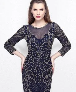Primavera Couture - Long Fitted Sequined Dress 1749 Formal Gowns 12 Primavera Couture - Long Fitted Sequined Dress 1749 Formal Gowns