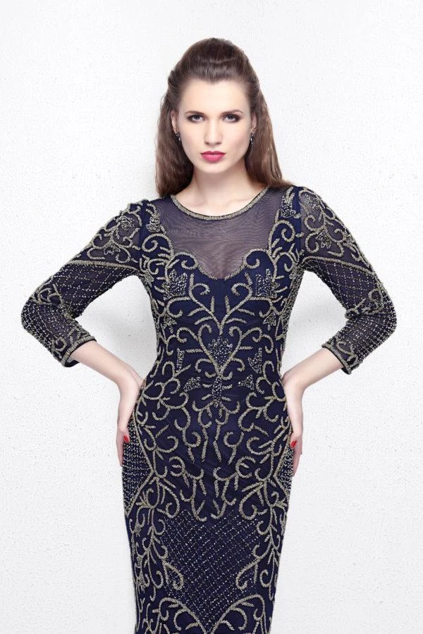 Primavera Couture - Long Fitted Sequined Dress 1749 Formal Gowns 7 Primavera Couture - Long Fitted Sequined Dress 1749 Formal Gowns