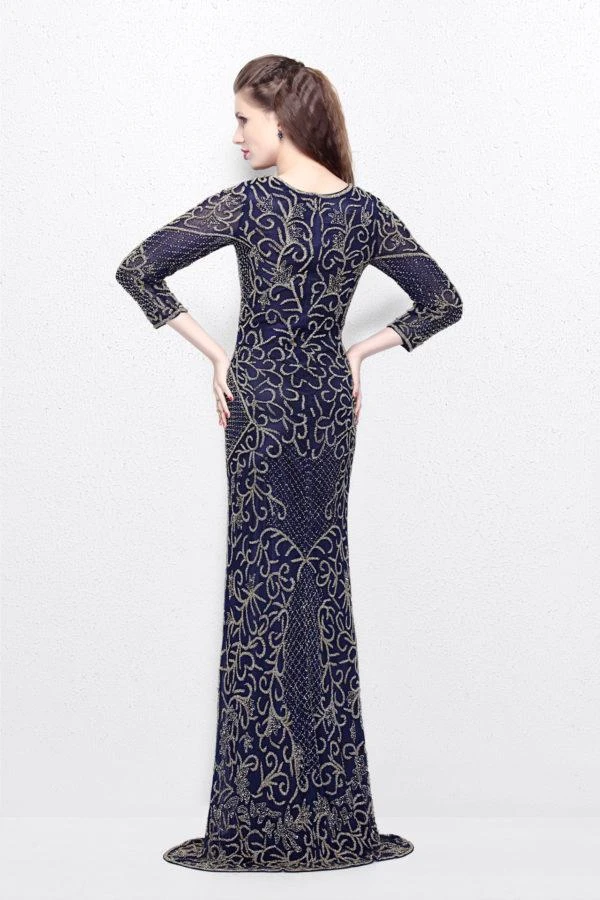 Primavera Couture - Long Fitted Sequined Dress 1749 Formal Gowns 8 Primavera Couture - Long Fitted Sequined Dress 1749 Formal Gowns