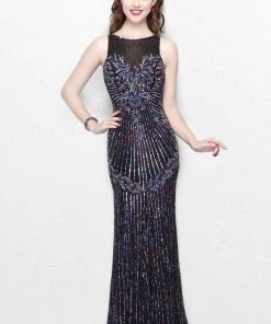 Formal Gowns Primavera Couture - Multi-Color Sequined Sleeveless Long Dress 1872 13 Formal Gowns Primavera Couture - Multi-Color Sequined Sleeveless Long Dress 1872