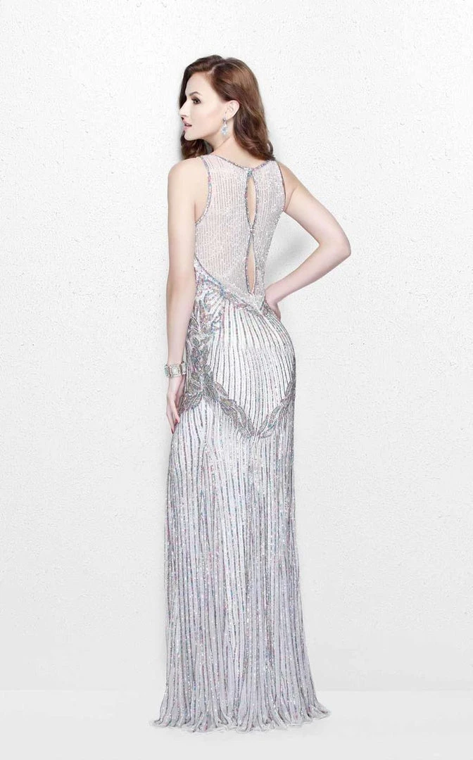 Formal Gowns Primavera Couture - Multi-Color Sequined Sleeveless Long Dress 1872 4 Formal Gowns Primavera Couture - Multi-Color Sequined Sleeveless Long Dress 1872