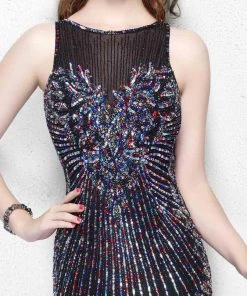 Formal Gowns Primavera Couture - Multi-Color Sequined Sleeveless Long Dress 1872 16 Formal Gowns Primavera Couture - Multi-Color Sequined Sleeveless Long Dress 1872