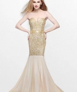 Formal Gowns Primavera Couture - Radiant Ornate Strapless Sweetheart Trumpet Gown 1825