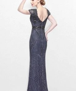 Formal Gowns Primavera Couture - Romantic Embellished Bateau Illusion Sheath Gown 1741 7 Formal Gowns Primavera Couture - Romantic Embellished Bateau Illusion Sheath Gown 1741