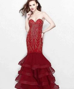 Primavera Couture - Scrumptious Strapless Sweetheart Tiered Mermaid Gown 1854 Formal Gowns