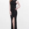 Primavera Couture - Sequined Sleeveless Long Dress With Slit 1886