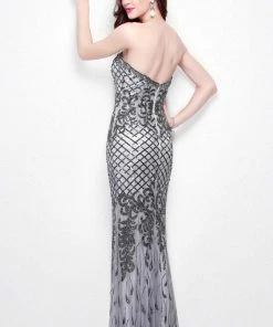 Primavera Couture - Sequined Sweetheart Long Sheath Gown 1527