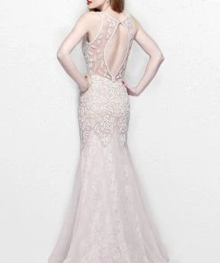 Primavera Couture - Sequined V-Neck Mermaid Gown 1829 Formal Gowns