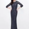 Primavera Couture - Sheer Quarter Sleeve Embellished Evening Gown 1719 Formal Gowns 1 Primavera Couture - Sheer Quarter Sleeve Embellished Evening Gown 1719 Formal Gowns