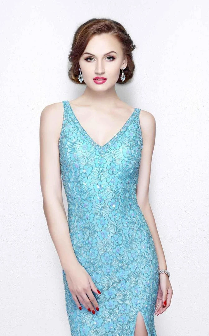 Primavera Couture - Sleeveless V-Neck Long Dress With Slit 1858 Formal Gowns 7 Primavera Couture - Sleeveless V-Neck Long Dress With Slit 1858 Formal Gowns