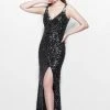 Primavera Couture - Sparking Embellished V-Neck Long Sheath Gown 1502 Formal Gowns