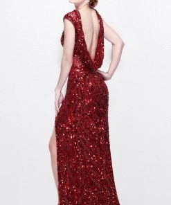 Primavera Couture - Sparkling Long Gown With Slit 1848 Formal Gowns 8 Primavera Couture - Sparkling Long Gown With Slit 1848 Formal Gowns