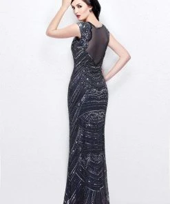 Primavera Couture - Statuesque Scalloped Sweetheart Illusion Sheath Gown 1681