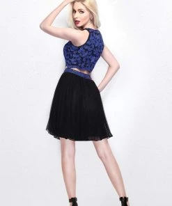 Cocktail Dresses Primavera Couture - Two Piece Sequined Cropped Top And A Line Mini Skirt Cocktail Dress 1615 7 Cocktail Dresses Primavera Couture - Two Piece Sequined Cropped Top And A Line Mini Skirt Cocktail Dress 1615