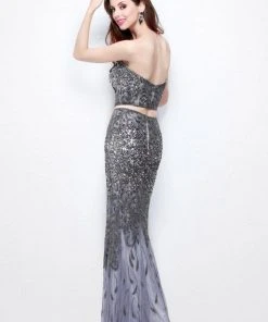 Primavera Couture - Two Piece Sequined Sweetheart Long Sheath Gown 1595 15 Primavera Couture - Two Piece Sequined Sweetheart Long Sheath Gown 1595