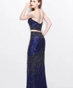 Primavera Couture - Two Piece Sequined Sweetheart Long Sheath Gown 1595 19 Primavera Couture - Two Piece Sequined Sweetheart Long Sheath Gown 1595