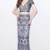Formal Gowns Primavera Couture - Two Piece V-Neck Long Dress 1864