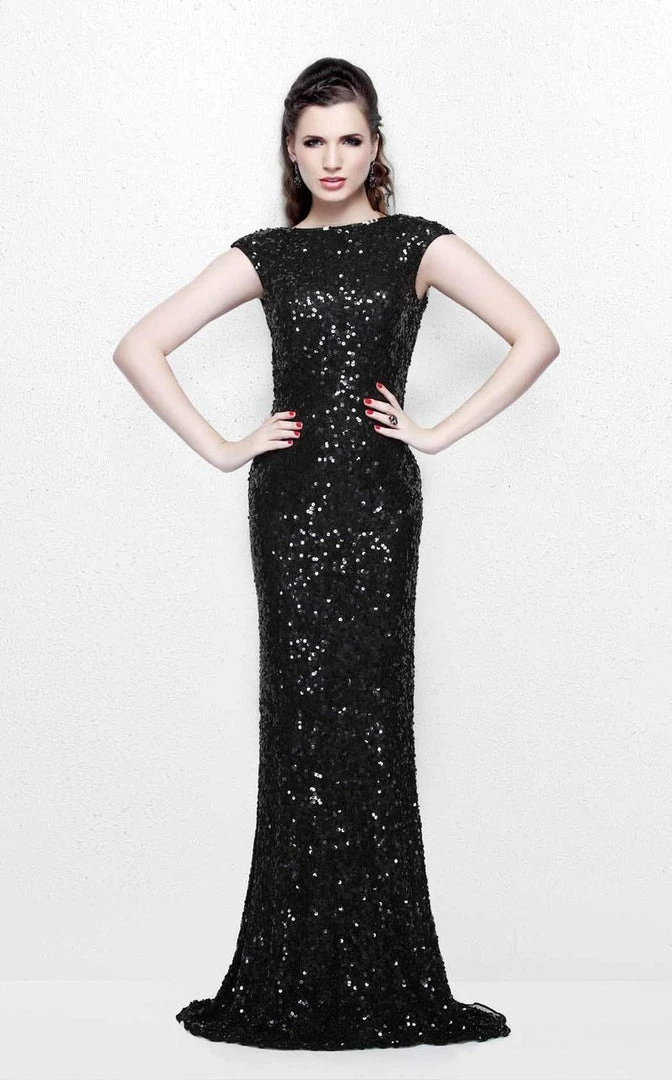 Formal Gowns Primavera Couture - Ultra Sparkling Plunging Back Long Sequin Sheath Dress 1256 7 Formal Gowns Primavera Couture - Ultra Sparkling Plunging Back Long Sequin Sheath Dress 1256