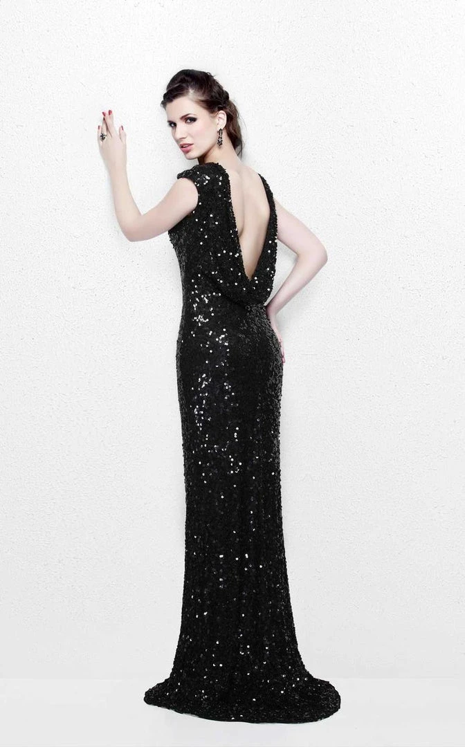 Formal Gowns Primavera Couture - Ultra Sparkling Plunging Back Long Sequin Sheath Dress 1256 8 Formal Gowns Primavera Couture - Ultra Sparkling Plunging Back Long Sequin Sheath Dress 1256