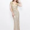 Primavera Couture - V-Neck Sequined Evening Gown 1709