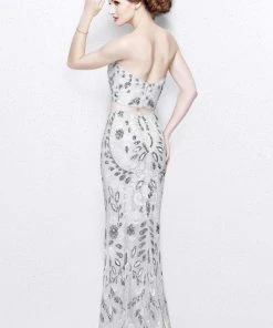 Formal Gowns Primavera Couture - Vibrant Two-Piece Strapless Sweetheart Sheath Gown 1884