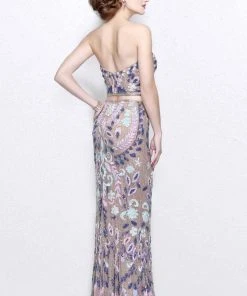 Formal Gowns Primavera Couture - Vibrant Two-Piece Strapless Sweetheart Sheath Gown 1884
