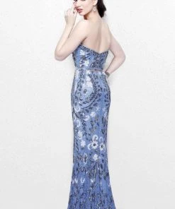 Formal Gowns Primavera Couture - Vibrant Two-Piece Strapless Sweetheart Sheath Gown 1884