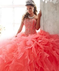 Long Dresses Quinceanera Collection - 26820 Strapless Sweetheart Ruffled Ballgown 9 Long Dresses Quinceanera Collection - 26820 Strapless Sweetheart Ruffled Ballgown