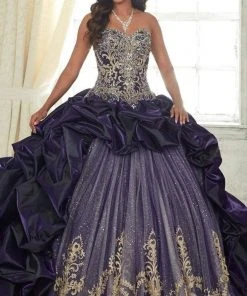 Quinceanera Collection - 26831 Metallic Embroided Sweetheart Ballgown