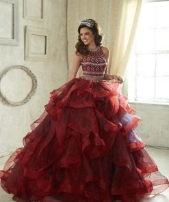 Quinceanera Collection - 26841 Three Piece Beaded Ruffled Ballgown