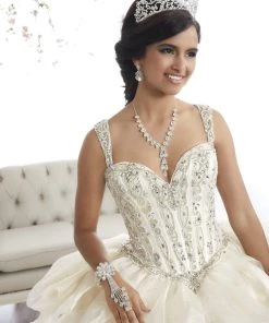 Plus Size Dresses Quinceanera Collection - 26868 Beaded Lace Sweetheart Ballgown