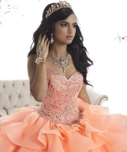 Long Dresses Quinceanera Collection - 26872 Beaded Strapless Ruffled Ballgown 7 Long Dresses Quinceanera Collection - 26872 Beaded Strapless Ruffled Ballgown