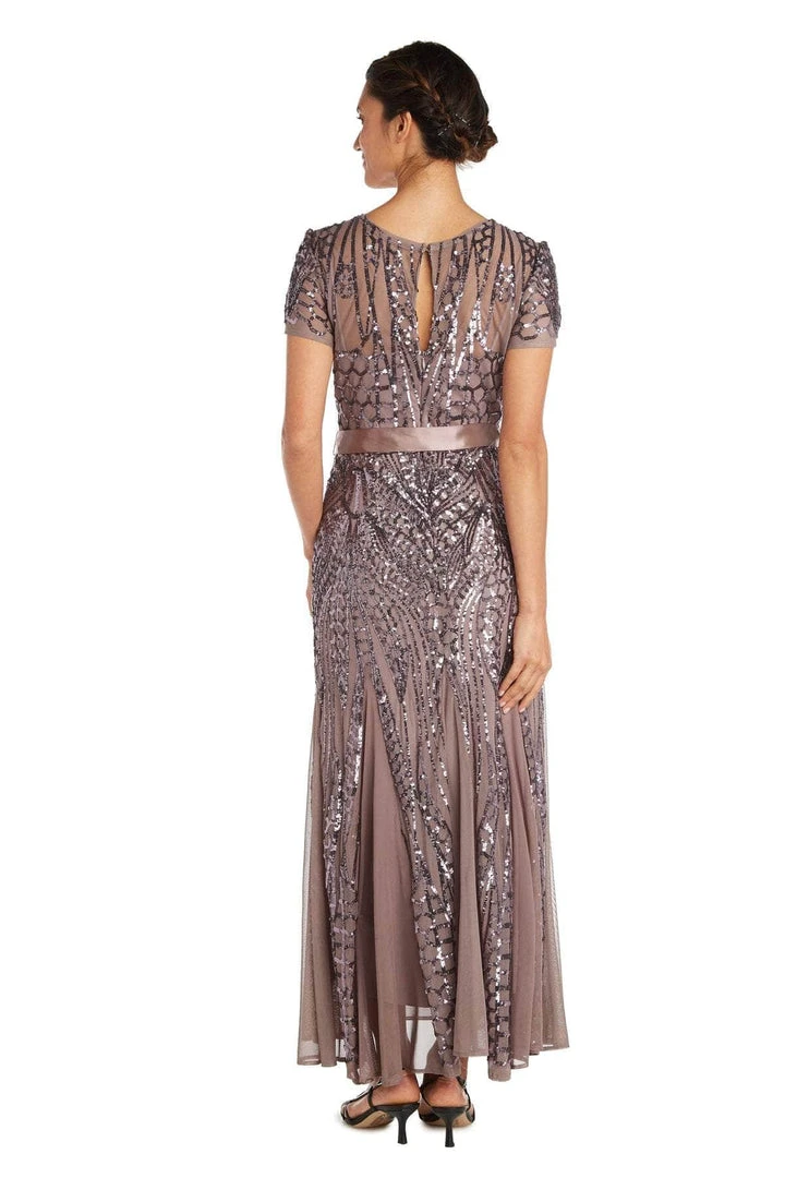 Formal Gowns R&M Richards - 1875W Plus Size Embellished Gown With Satin Waist Tie - 1 Pc Mocha In Size 16W Available 4 Formal Gowns R&M Richards - 1875W Plus Size Embellished Gown With Satin Waist Tie - 1 Pc Mocha In Size 16W Available