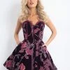 Rachel Allan - 4616 Strapless Velvet Floral A-line Dress Cocktail Dresses