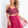 Cocktail Dresses Rachel Allan - 4667 Two Piece Beaded V-neck Chiffon A-line Dress